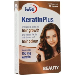 کپسول ژلاتینی نرم کراتین پلاس یوروویتال 40عددی
