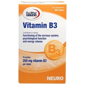 قرص ویتامین B3 یوروویتال ۲۵۰ میلی گرم ۶۰ عددی