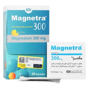 پودر مگنترا 300 میلی گرم باطعم لیمو 20 عددی بنیان سلامت کسری