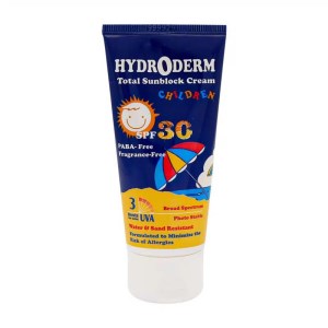 کرم ضد آفتاب هیدرودرم SPF30 مناسب کودک حجم ۵۰ میلی لیتر