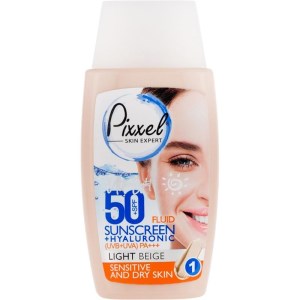 کرم ضد آفتاب پیکسل SPF50 مناسب پوست خشک و حساس حجم ۵۰ میلی لیتر بژ روشن