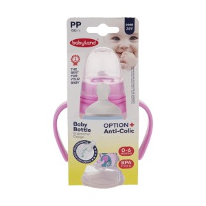 شیشه شیرخوری بی بی لند دسته دار 150میل (0تا6 ماه)
