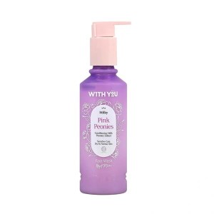 شوینده صورت کرمی ویت یو مدل Pink Peonies مناسب پوست خشک حجم ۲۰۰ میل با بطری پمپ دار